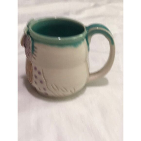 Owl Mug Handcrafted Pottery Textured Coffee Tea Artisan 12oz Ceramic Signed - Picture 4 of 7